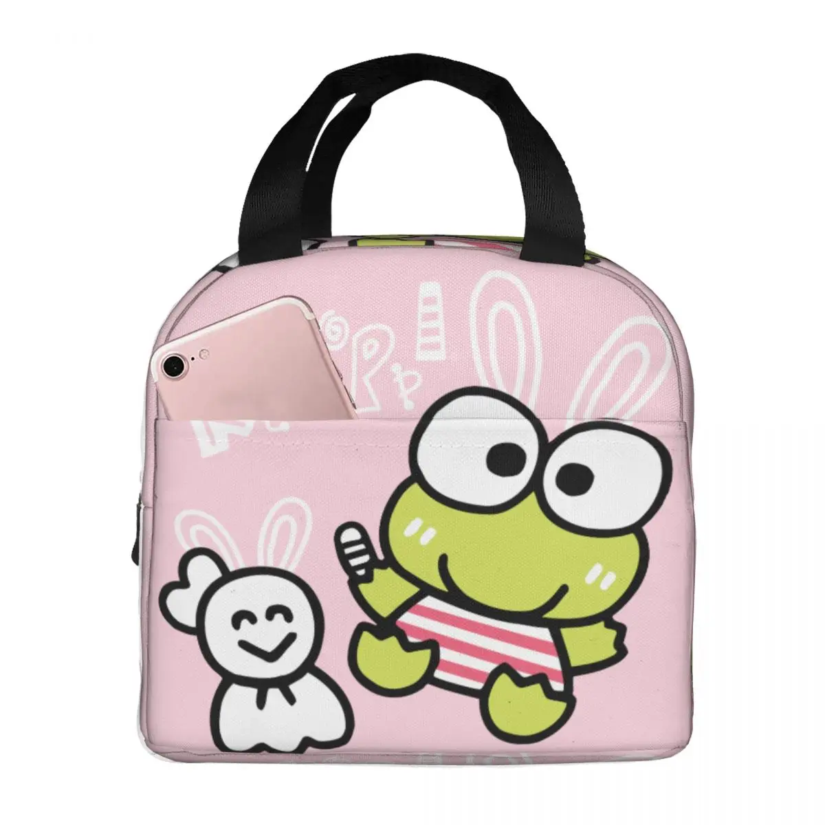 Unique Lunch Bag Cute Frog Tote Sanrio Kero Kero Keroppi For Travel Bento Box Students