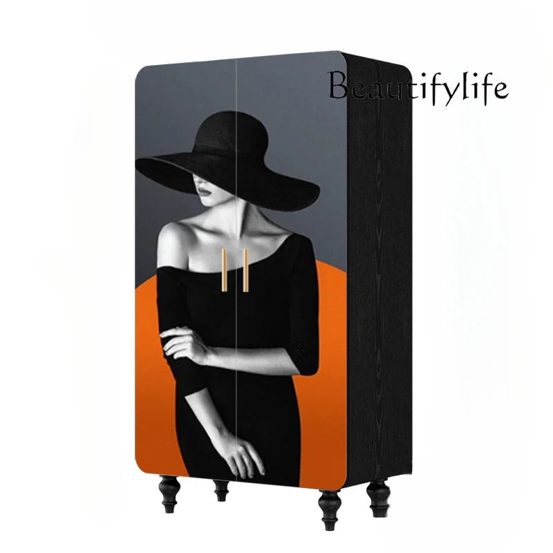 

light luxury ballet solid wood wardrobe bedroom retro storage cabinet home decoration living room cabinet independent wardrobe