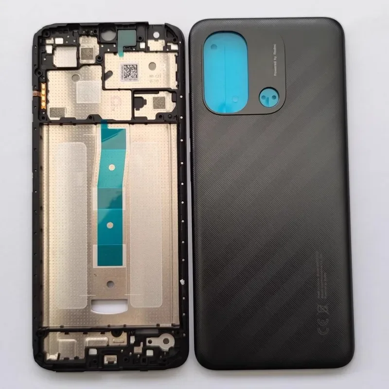 

12C Housing For Xiaomi Redmi 12C Plastic Battery Back Cover Middle Front Frame Repair Replace Door Phone Rear Case