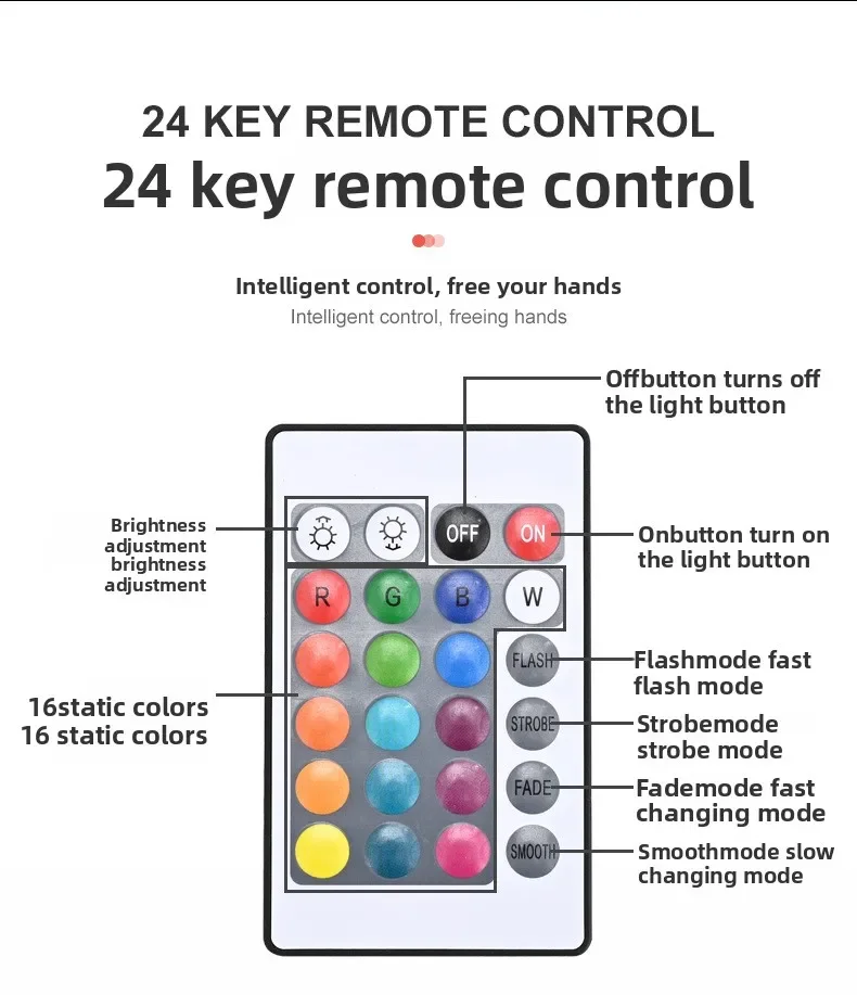 1pc-The new sunset light comes with earbuds and remote control in 16 colors Customized version