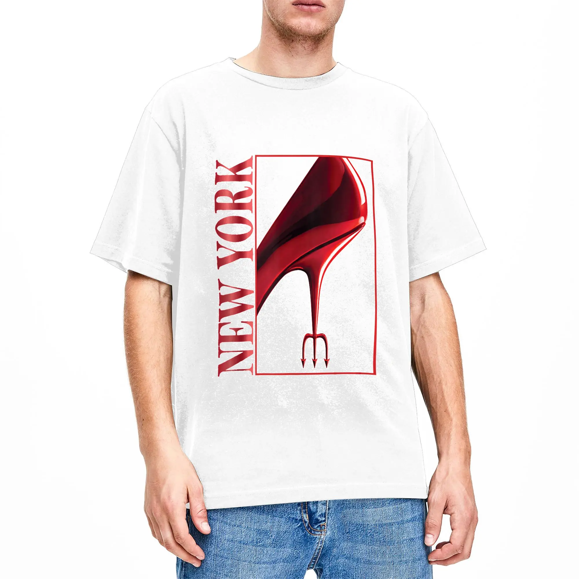 Men's T-Shirt The Devil Wears Pradad New York Red Heels T-Shirts Trending  Summer Tee Shirt Streetwear 100 Cotton Tops Gift Idea