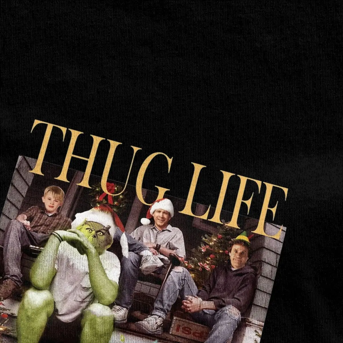 Christmas Thug Life T-Shirt Men Cotton Tops Shirts Kawaii Crewneck Short Sleeve