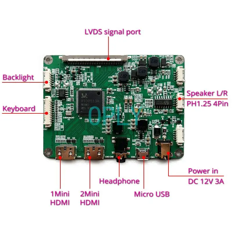 Imagem -03 - Fit B156xw04 Mini-hdmi Portátil Refit Display Lvds 40 Pinos Micro Usb Faça Você Mesmo Kit 15.6 1366*768 Controlador Driver Board Mais Metal Case