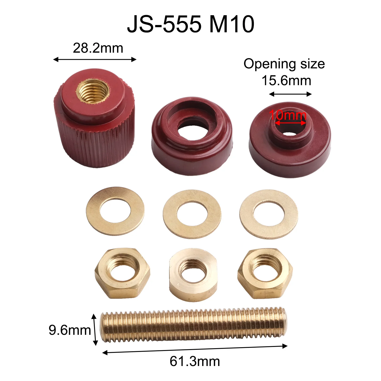Brass 300A Binding Posts with M10 Thread for Safe For Welding Machine Operations and Generator Use Insulated Design