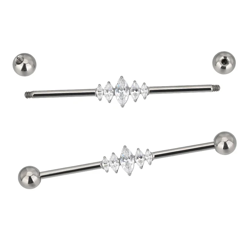 ASTM F136 Titanium PIERC Multiple Models Industrial Barbells Stone Ear Rod Helix Stud Cartilage Straight Bar Piercing Jewelry