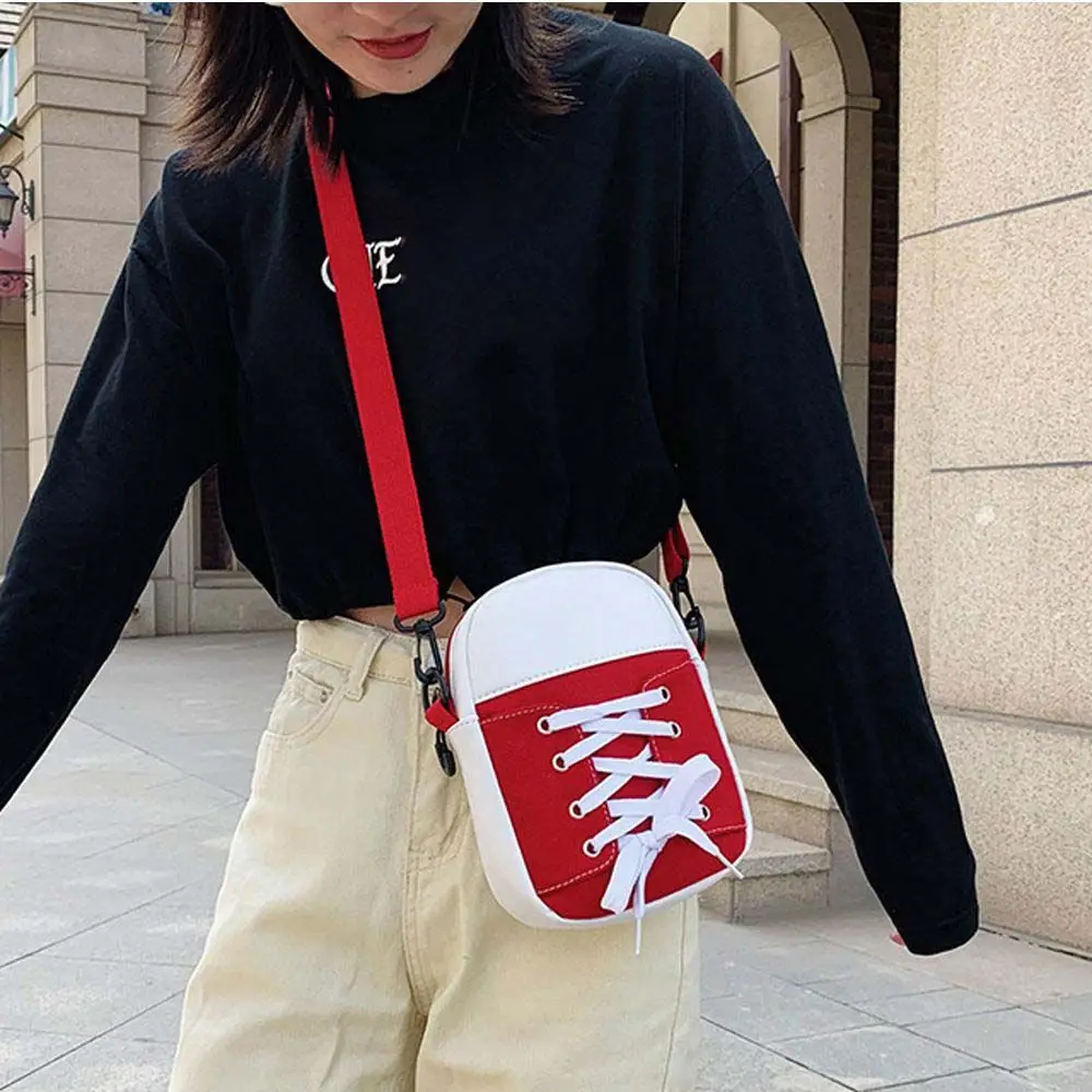 Creative Funny Street Small Shopping Shoes Shape Canvas Handbag Korean Style Bag Women Bag Crossbody Bag