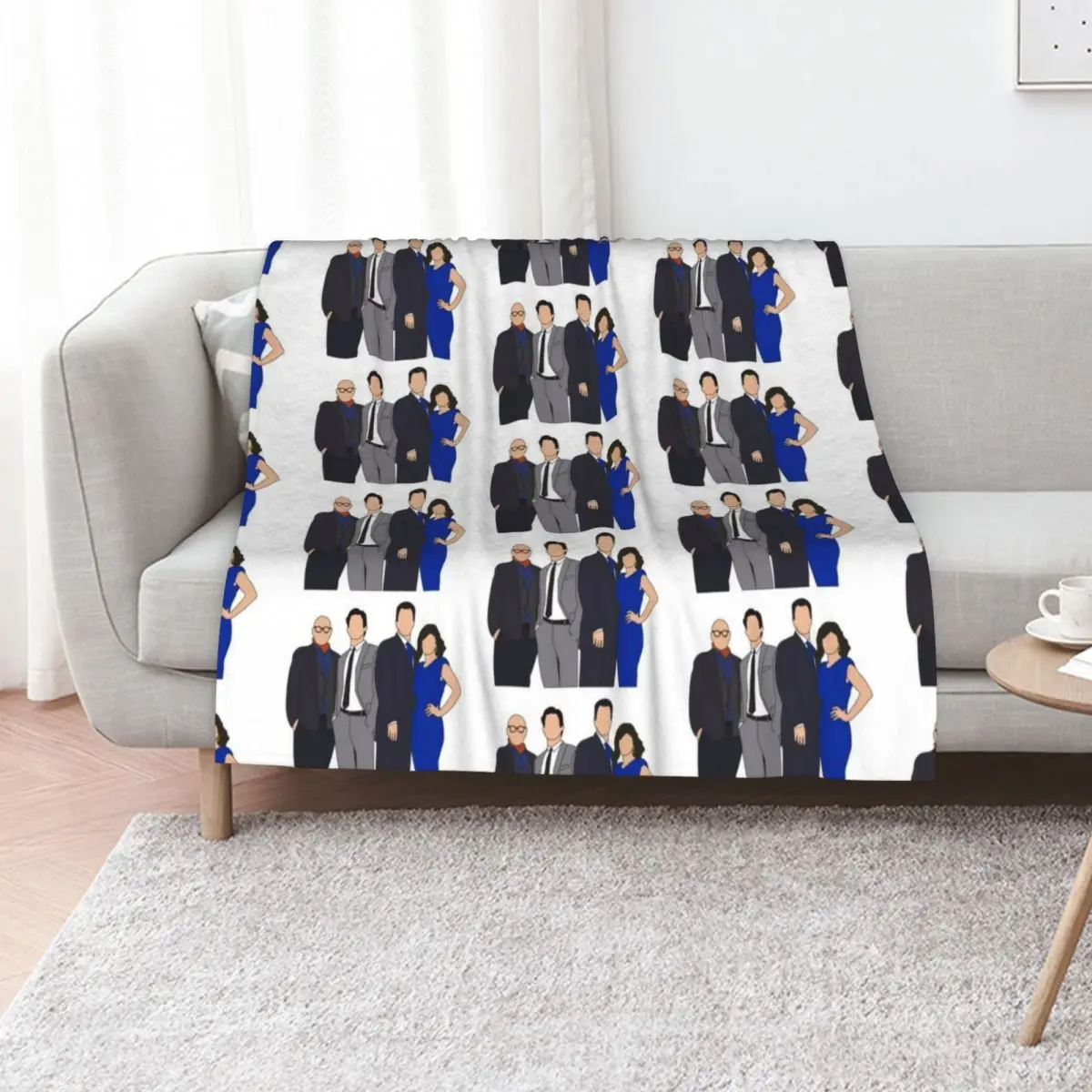 White Collar Throw Blanket Elegant Warm Throw Blanket for Hotel Home