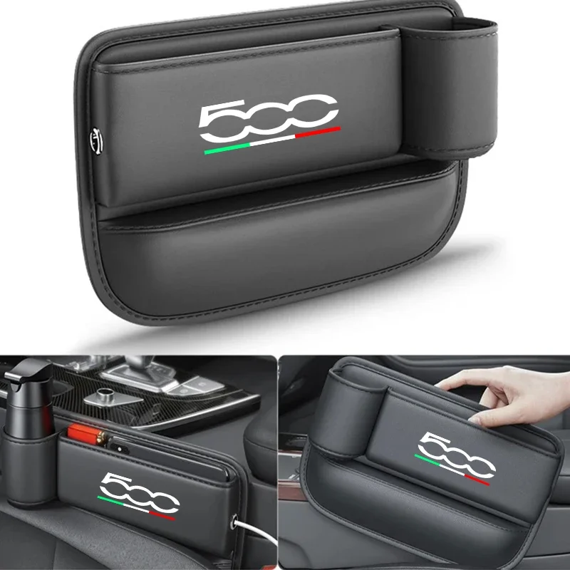 

1pcs Car Seat Gap Bag Case Storage Bag Auto Console Side Seat Plug Filler for Fiat 500 Punto 124 125 Bravo Stilo Panda Abarth