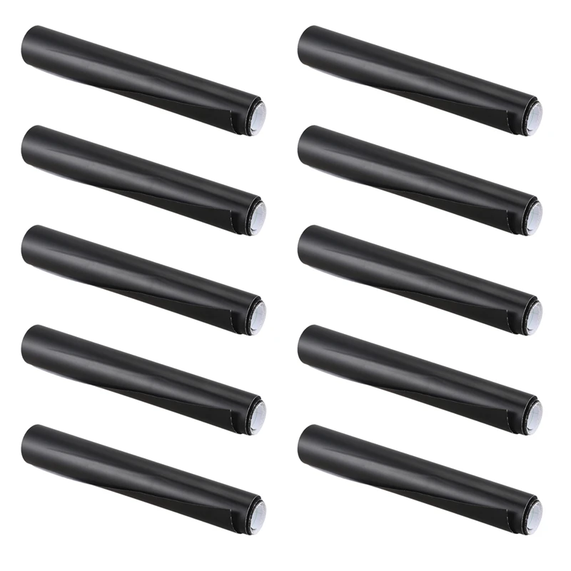 Película de vinilo negra mate para coche, 10 piezas, 12x60 pulgadas, pegatina DIY