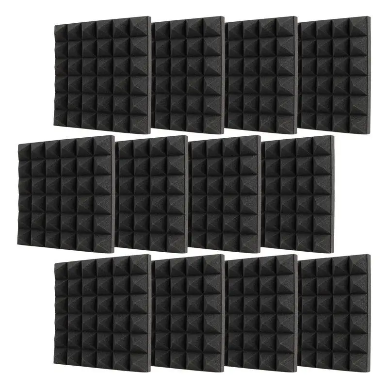 Soundproof Studio Wedges Studio Foam Wall Noise Reduction Wall Panels Foam Panels For Walls Professional 12PC Set