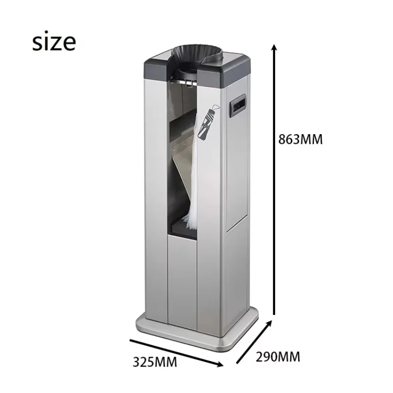 Automatische machine voor het verpakken van natte paraplu's in een zilveren parapluzak