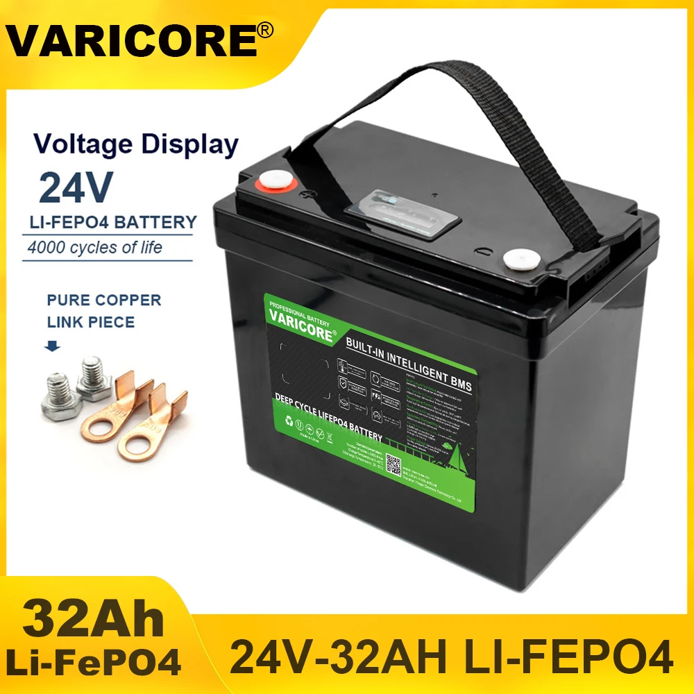 VariCore 24 فولت 100AH 60ah 32ah LiFePO4 بطارية حزمة USB3.0 نوع-C الناتج ل 29.2 فولت عربة جولف بطاريات ولاعة السيارة