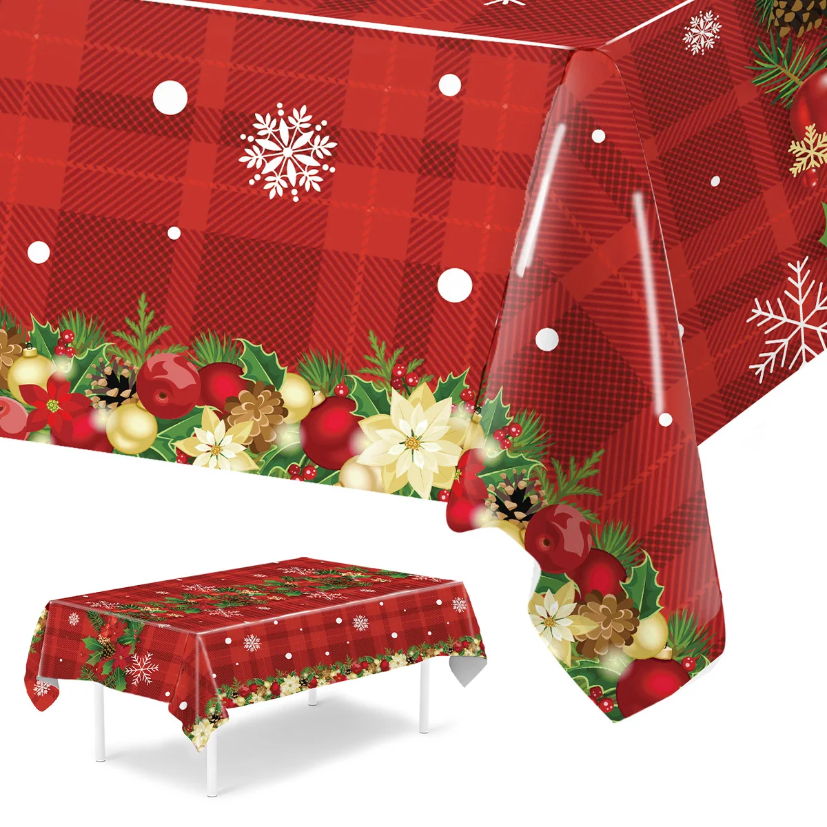 Frohe Weihnachten-Tischdecke, frohe Weihnachtsdekoration für Zuhause, 2025, Navidad Noel, Weihnachten, Kunststoff-Tischdecke, frohes neues Jahr, Geschenk