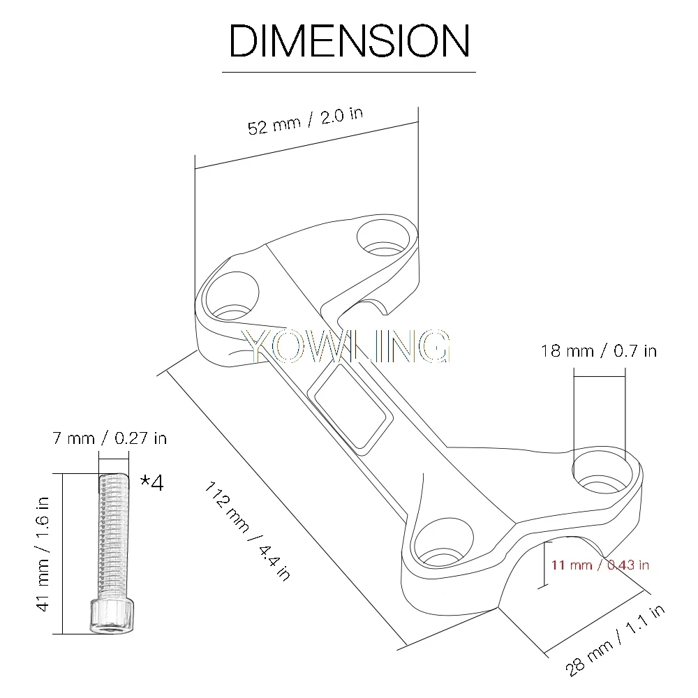 Rehausseurs de guidon de moto, pince de couverture supérieure, accessoires pour KTM DUKE 125, 200, 250, 390, 2006, 2019, 2020, 2021, 2022, 2023, 2024