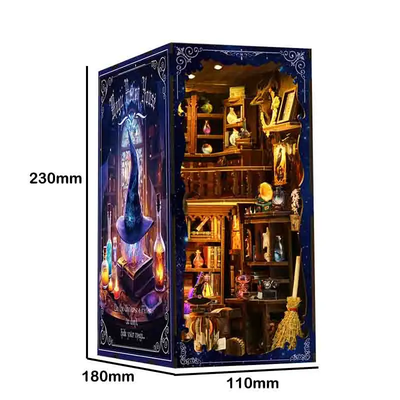 

DIY книжный уголок, комплект, деревянный кукольный домик, изготовление и сборка, игрушки для комнаты, украшения для дома с мебелью, книжная полка, подставка для книг, игрушки, подарки