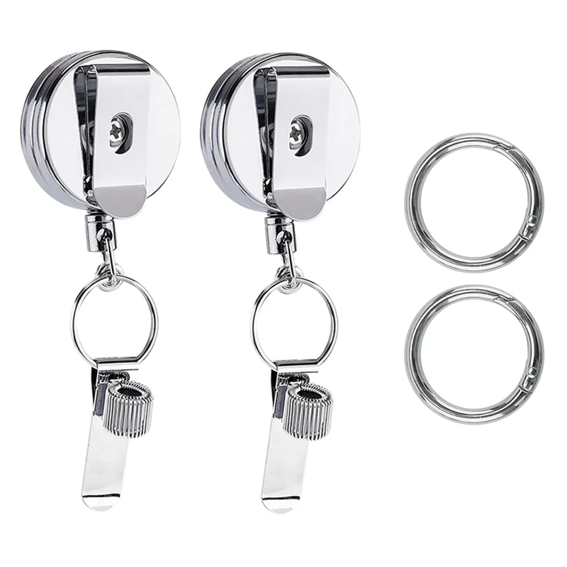 Porte-stylo rétractable 2 pièces, porte-clés à Clip avec Clip de ceinture et porte-clés pour infirmières, enseignants, serveuses durables