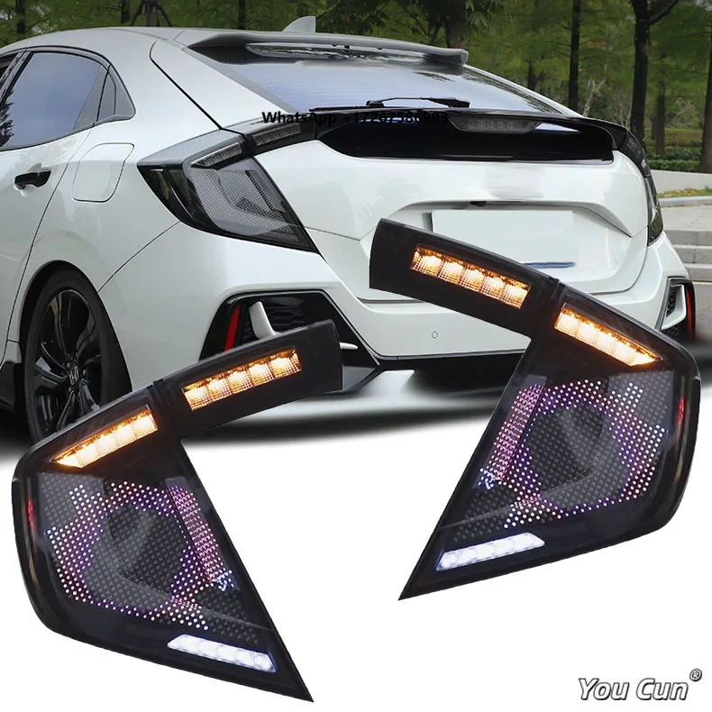 Aftermarket LED matrix multi-functional tail light assembly DRL reversing warning Tail Light for hatchback 2016-2021