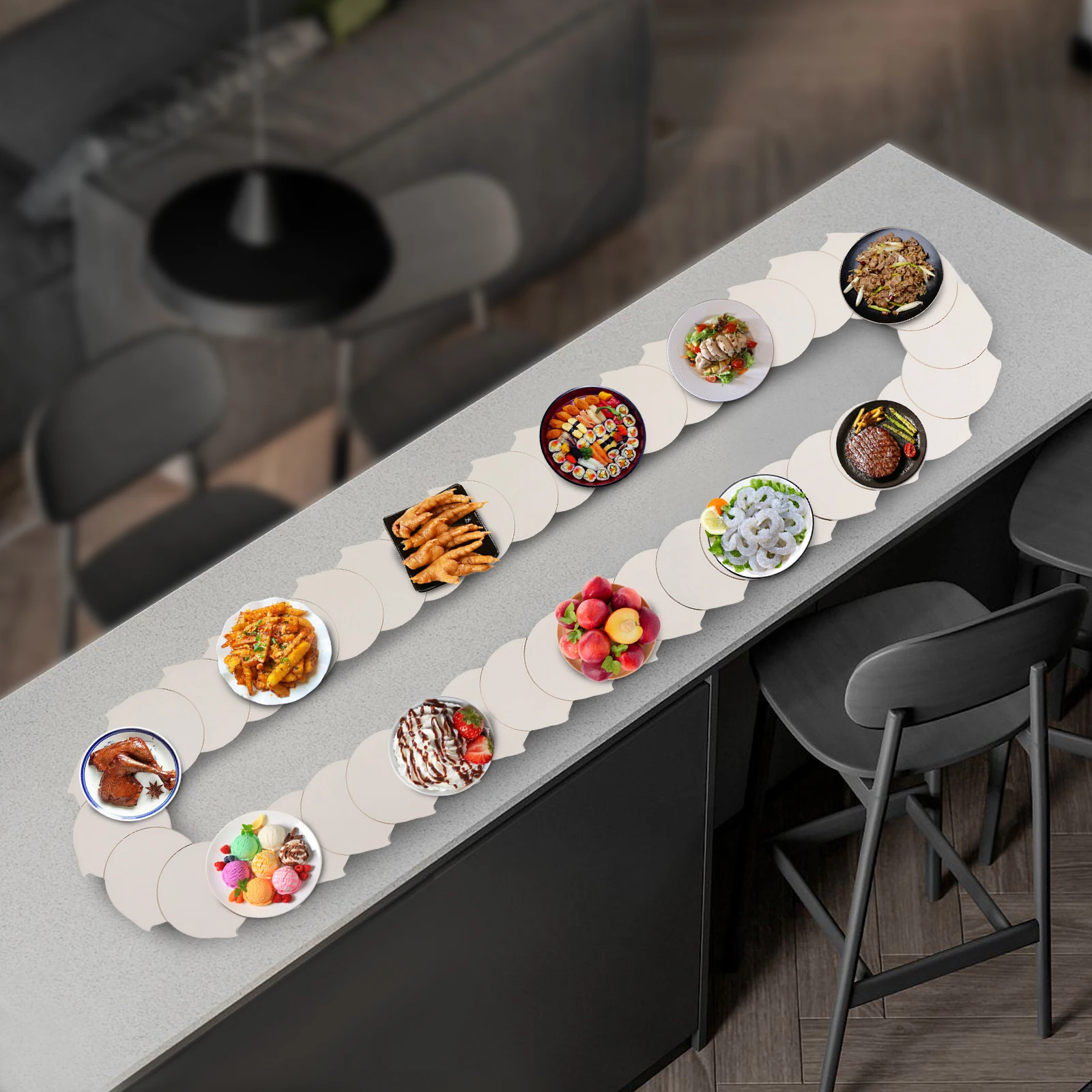 Versatile 360 degree Rotating Dining Table, Adjustable Trays, 22lbs Load Capacity, Easy Installation, Ideal Family Gift