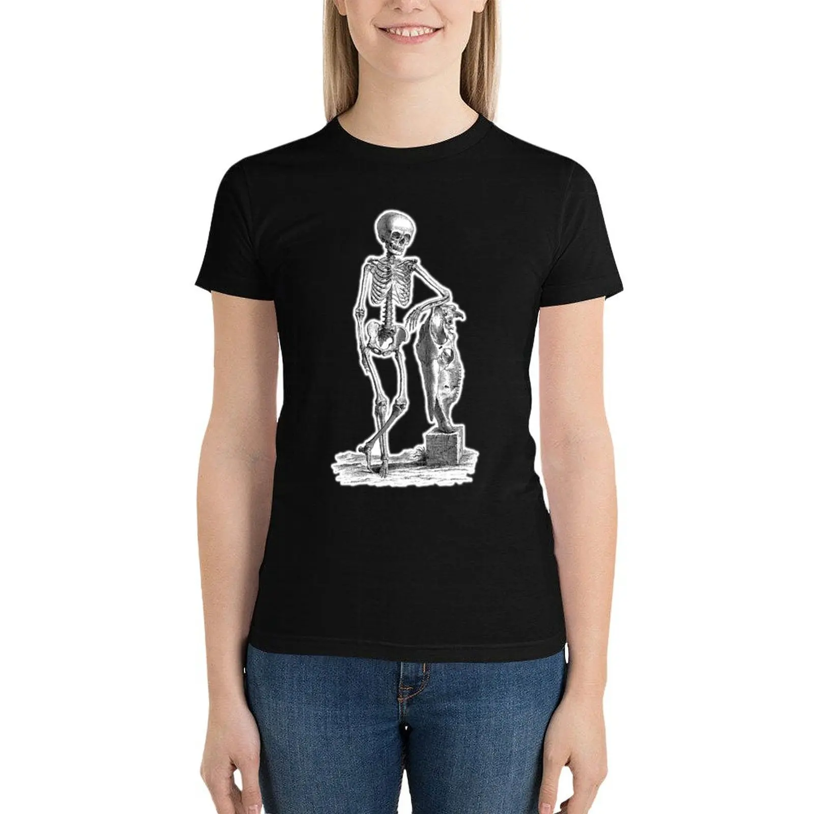 

Skeleton Thinker T-Shirt Female clothing hippie clothes oversized Short sleeve tee spring clothes Women 2024