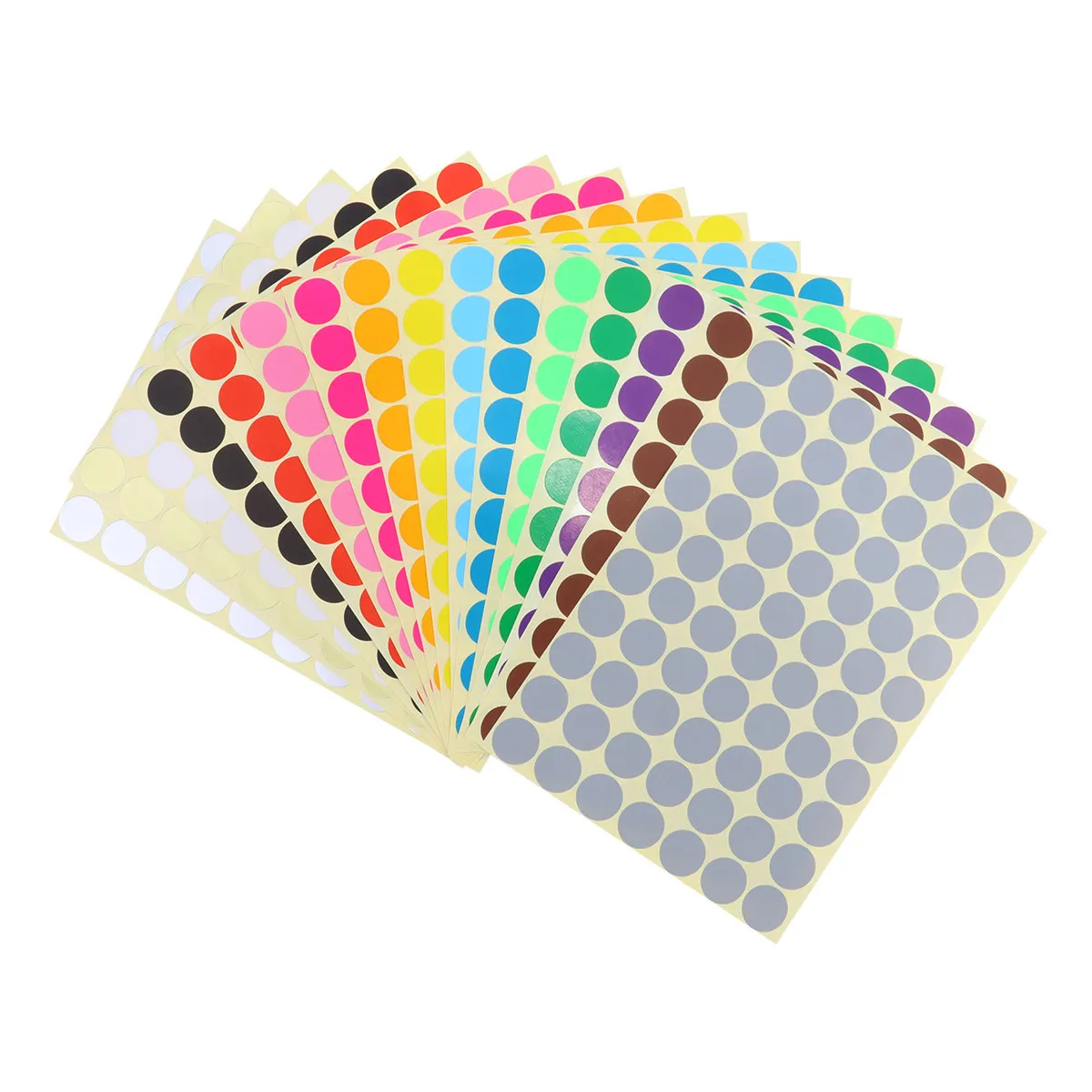 

16Pcs Colorful Dot Label Stickers Adhesive Gift Tag Paper Round Decals 19Mm for Party Birthday Wedding Halloween Scrapbooking