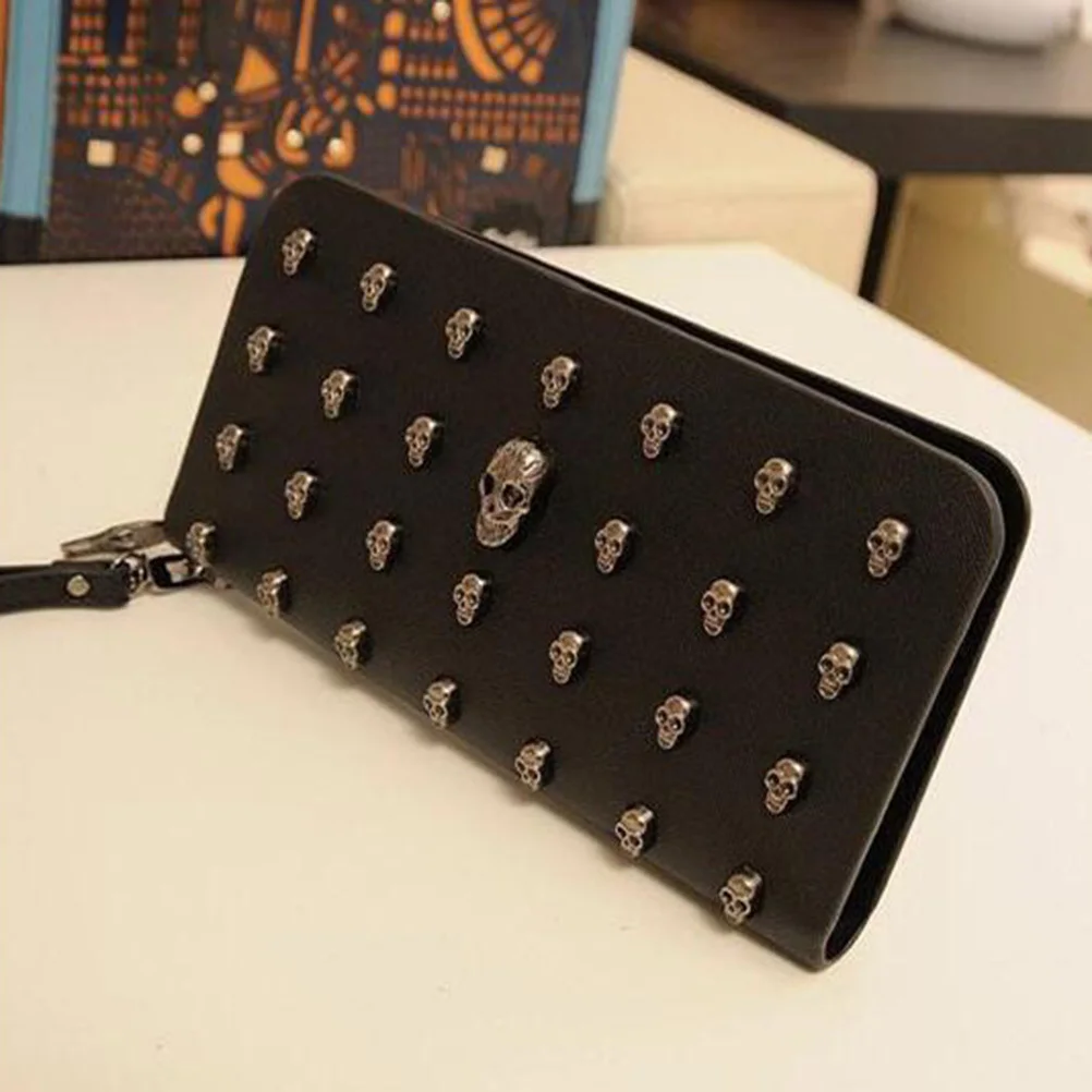 محفظة نسائية طويلة بسحاب، سعة كبيرة، حامل عملات معدنية للبطاقات النقدية، حقيبة يد متعددة البطاقات، سوداء أنيقة