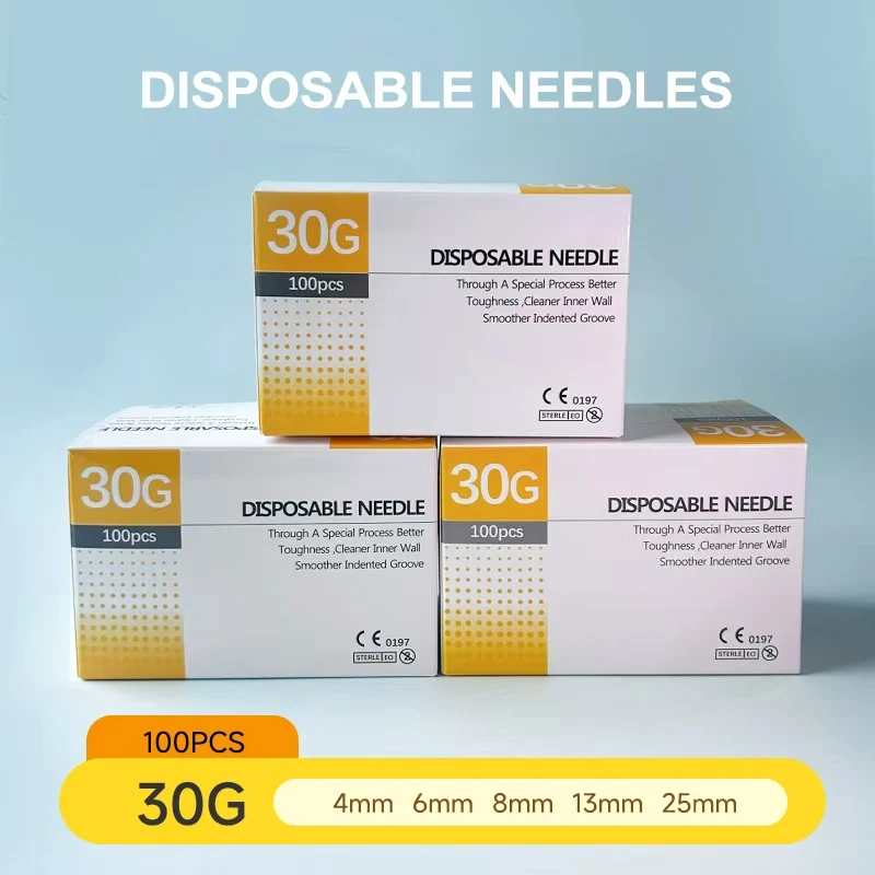 

Hot Sell 100pcs/box 30G 4MM 6MM 8MM 13MM 25MM Needle Disposable Tool Sterile Needle Tattoo