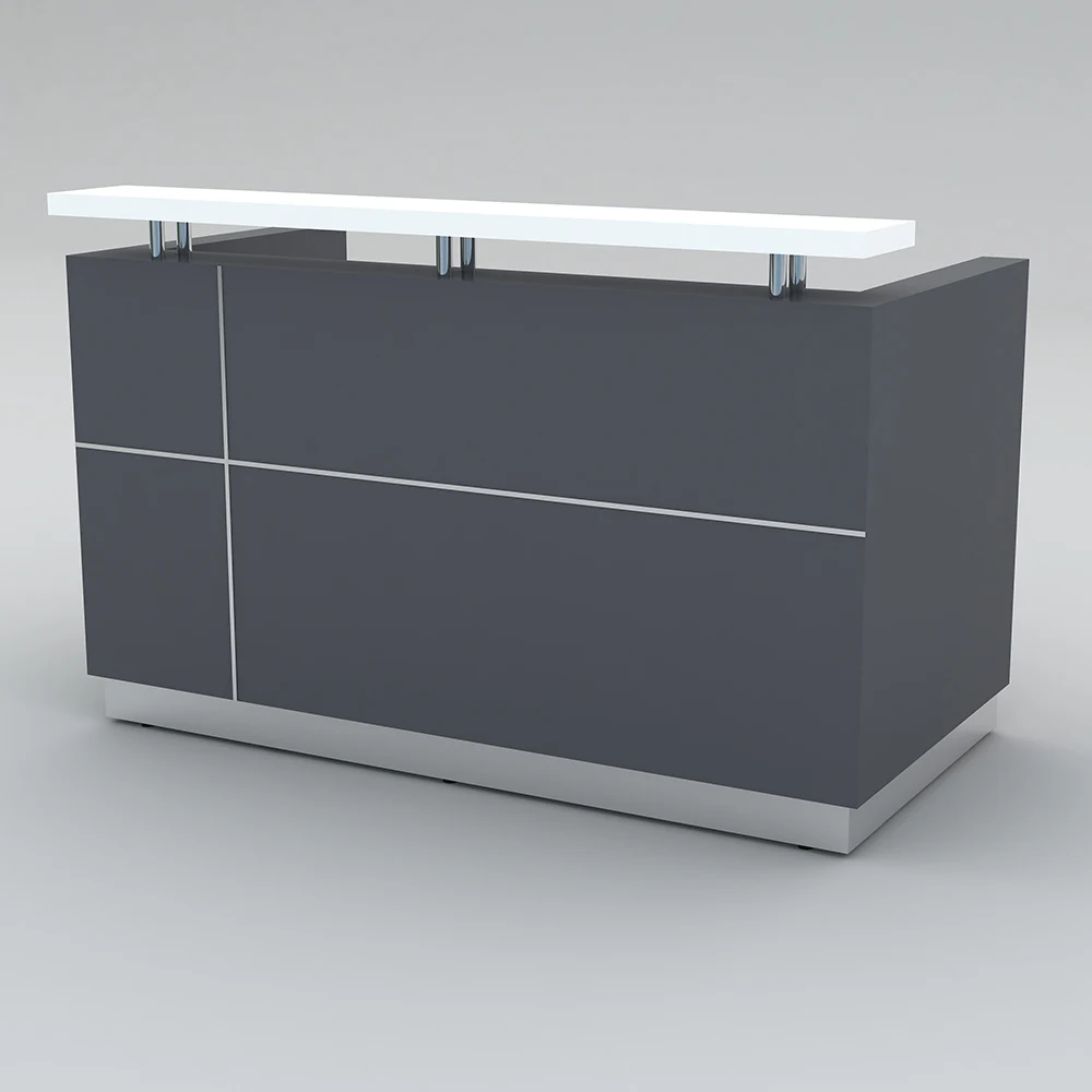 

Modern Minimalist Pure White Reception Desk for Office or Building for Beauty Salon or Gym Front Desk