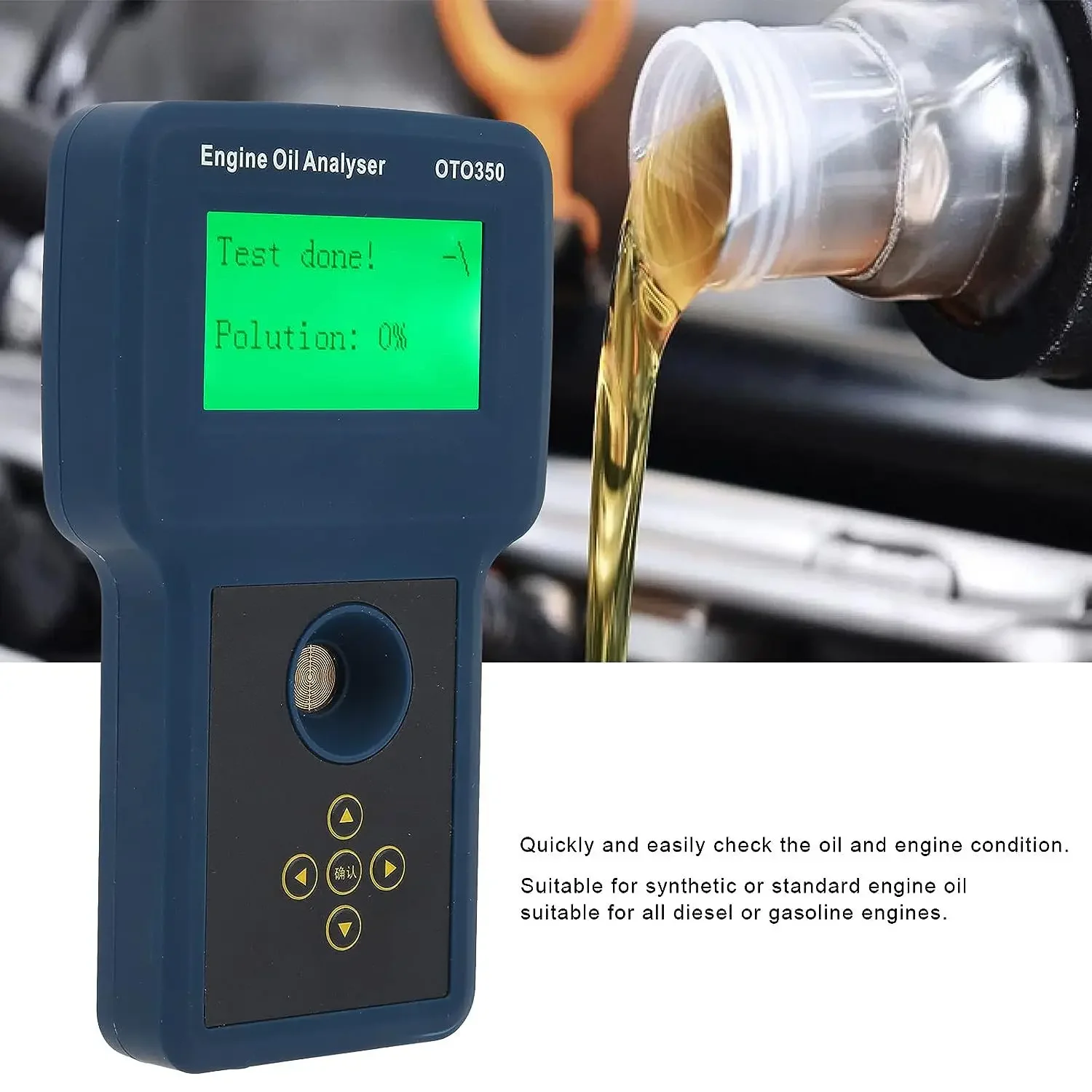 

For Synthetic Standard Motor Oils Work With All Diesel Or Gas Engines New! Engine Oil Analyzer OTO350 Motor Oil Tester