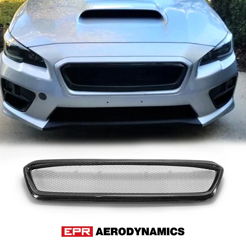 For 14-17 Impreza WRX VAB VAF STI CS Style Carbon Fiber Car Parts Front Bumper Grill (Pre-facelifted)