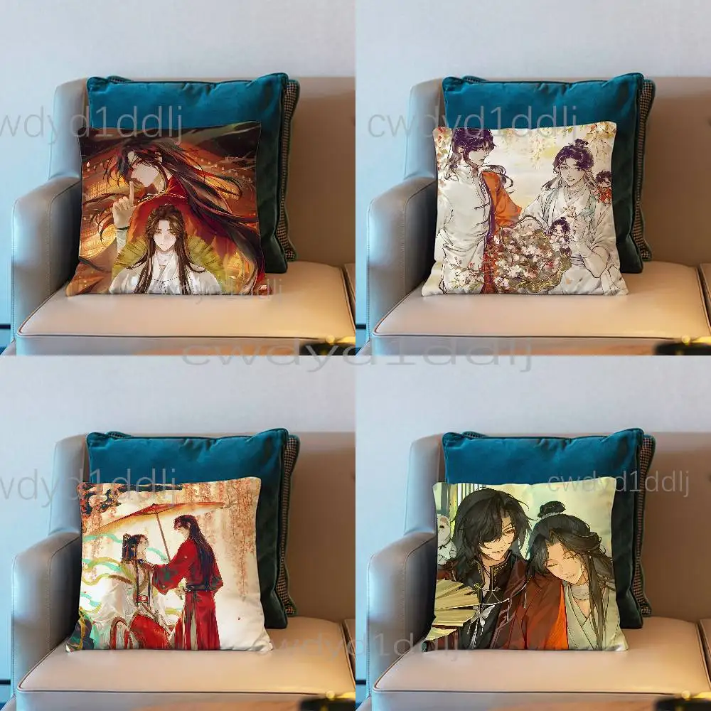 

Tian Guan Ci Fu Pillow Case Short Plush Sofa Decorative Gift Home Double-sided Printing Cushio