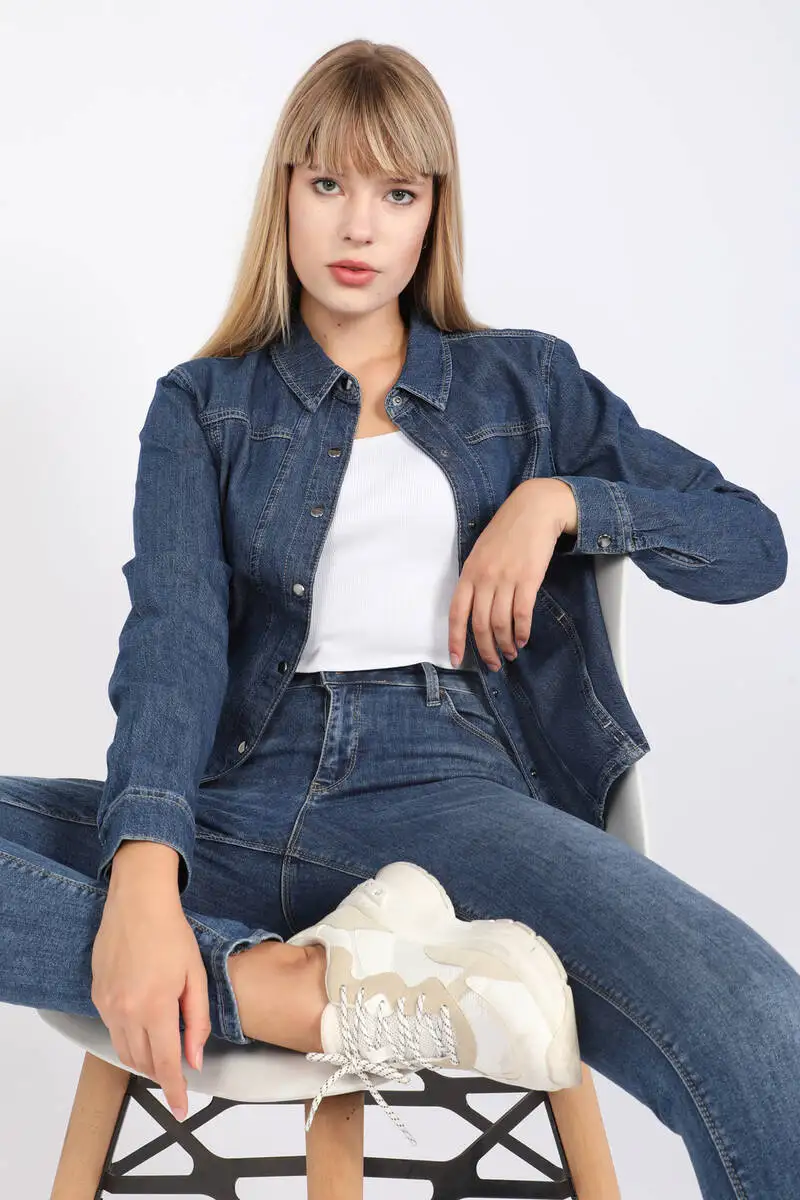 Women's Denim Shirt Dark Blue