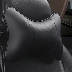 Almohadas suaves para el cuello del coche, reposacabezas de cuero PU para aliviar el dolor de cabeza, relleno de fibra Universal, paquete de 1 piezas