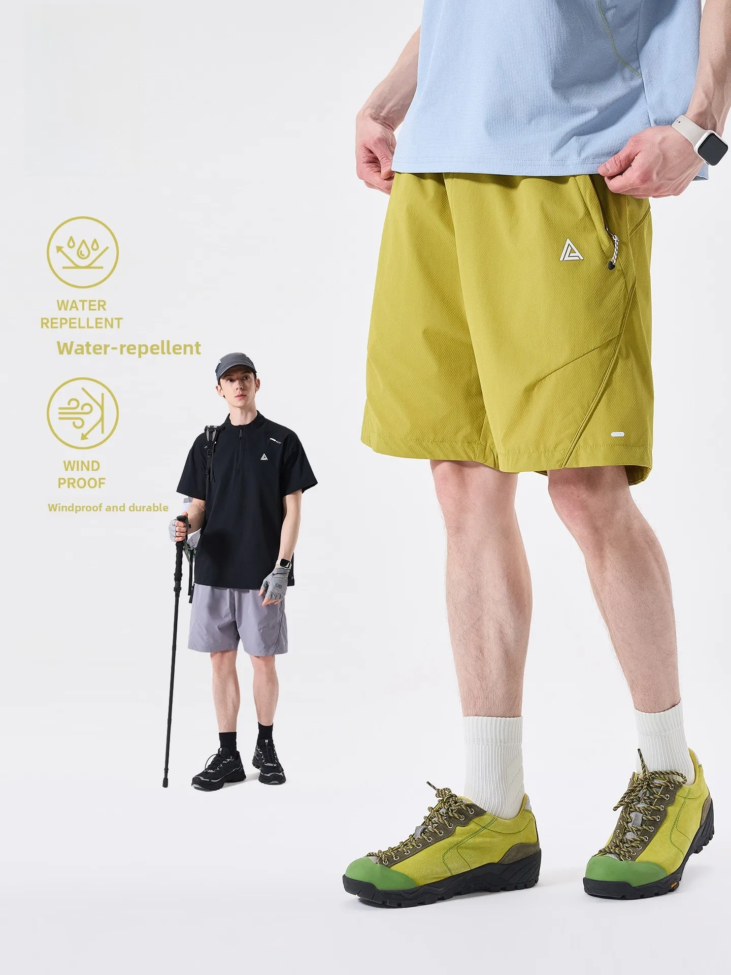LAZY DAY Outdoor Men's Quick Dry Function Wind Shorts Summer Wear Resistant Sports Hiking Casual Five-Quarter Length Pants