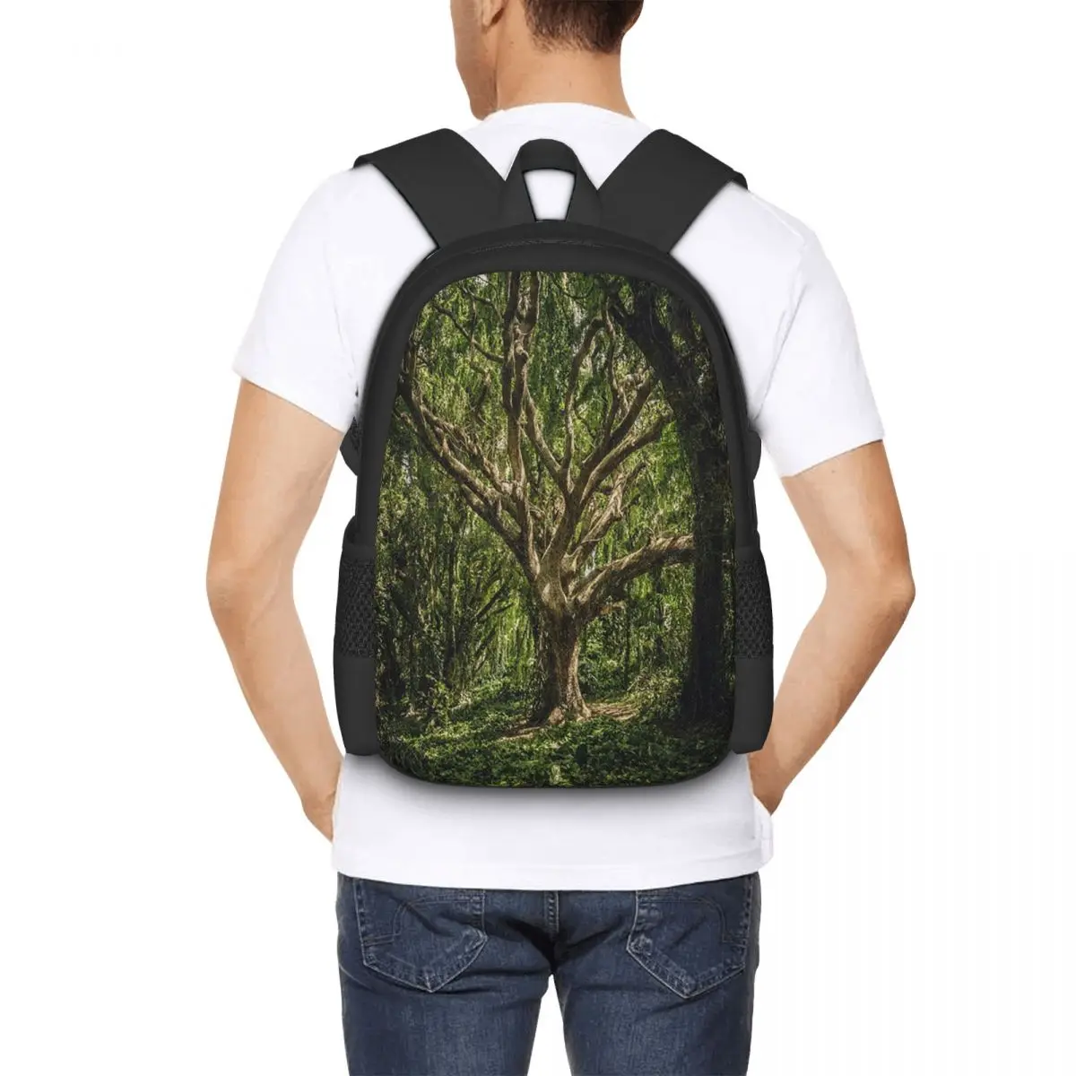Magic Green Tree Student Backpack School Bag Hiking Travel Daypack for Boys Girls Fashion Bookbag Shoulder Bags