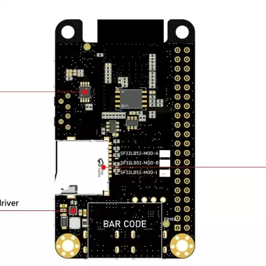 Placa de desenvolvimento SF32LB52-DevKit-LCD baseada em chipset da série SF32LB52x dual-mode Bluetooth 5.3