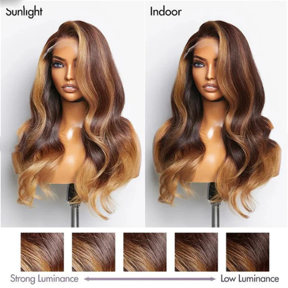 200Density Ombre Blonde Body Wave HD Lace Jewish 5x5 Silk Base European Human Hair Wig For Women BabyHair Glueless  Prepluck