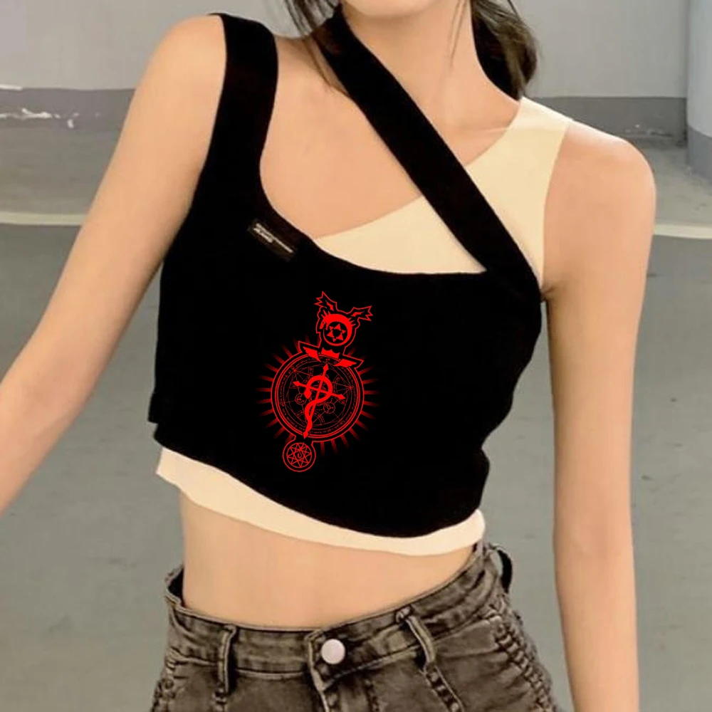 Camiseta corta Fullmetal Alchemist estilo shoujo, diseño gráfico japonés, estilo gyaru, anime, manga, para fiesta