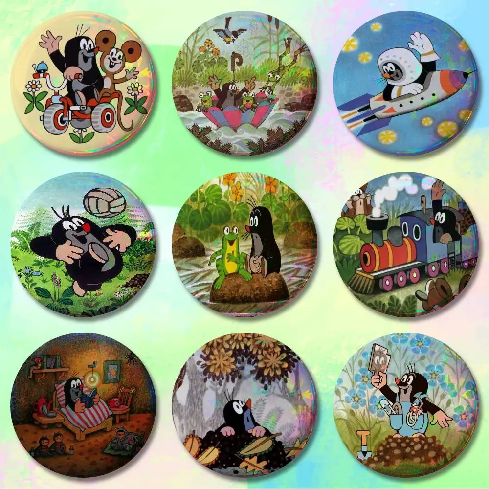 

T-The Little Cute M-Moles Pins 58mm Cute Cartoon Badge Handmade Brooches for Backpack Accessories