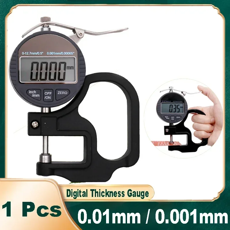 

Digital Display Thickness Gauge 0.01mm / 0.001mm Accuracy Electronic LCD Micrometer Metric Imperial Wall Thickness Measure Tool