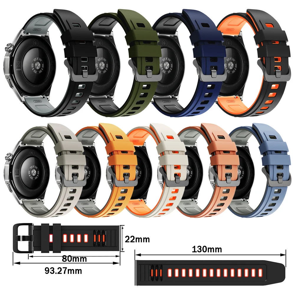 22mm Two-Tone Silicone Soft Strap For COROS PACE Pro 4 3 Sports Wrist Bracelet For COROS APEX4 42mm 2 Pro 46mm Watchbands Correa