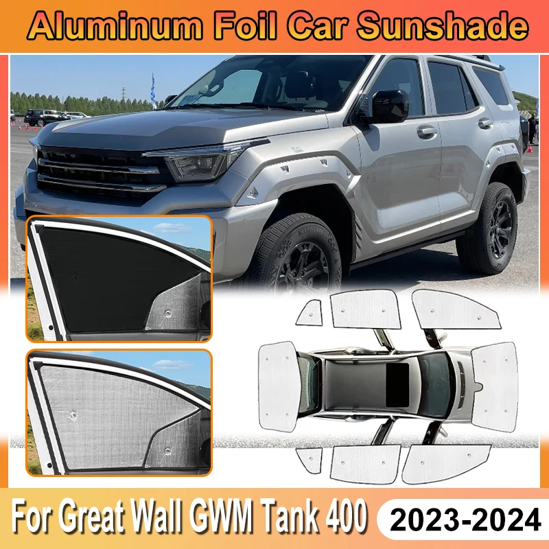 

For Great Wall GWM Tank 400 Accessories 2023 2024 Car Aluminum Foil Windshield Sun Shades Covers UV Protector Al Foil Sun Baffle