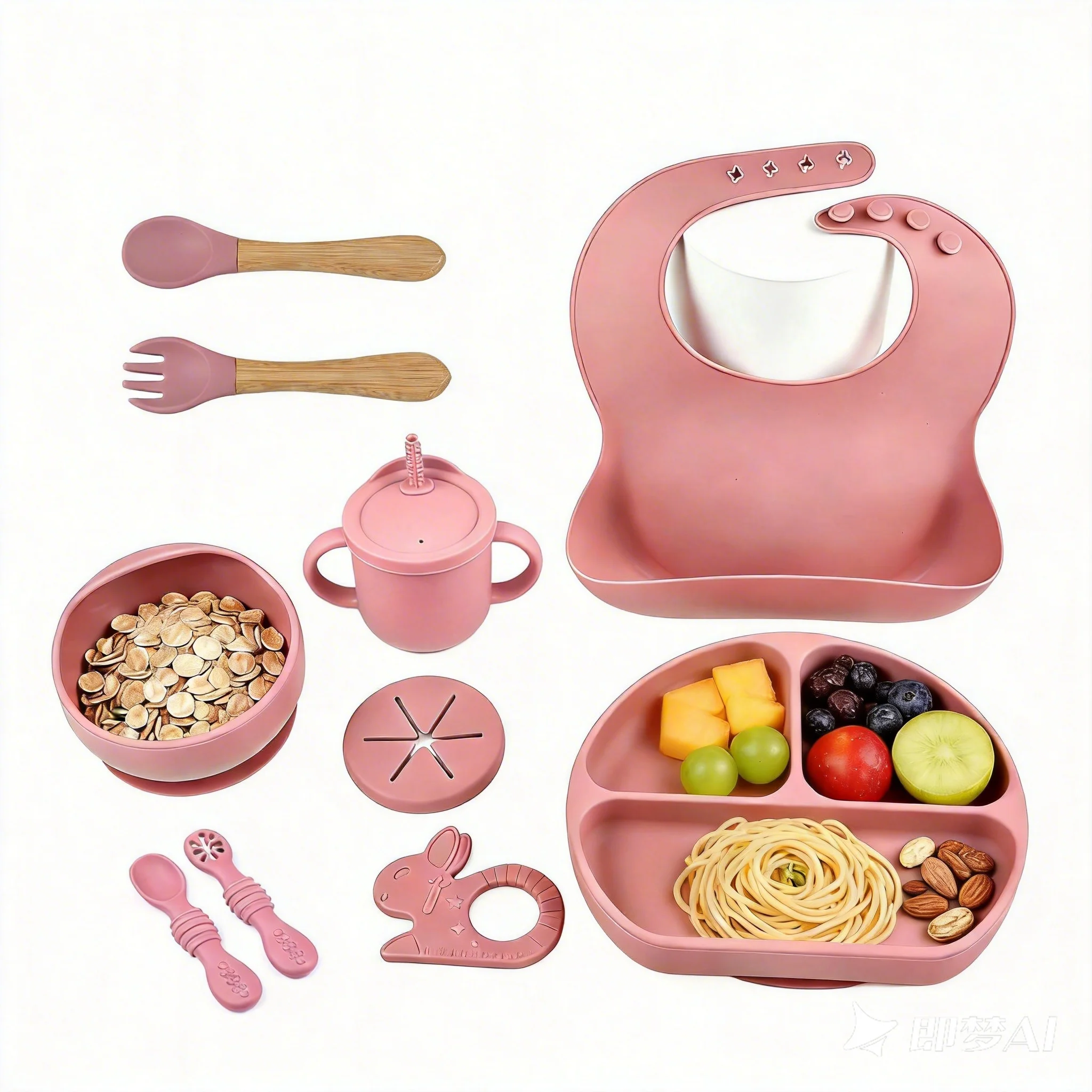 

9PCS Baby Silicone Feeding Set | Toddler Utensils Plate Bowl Set | Self Feeding Suction Baby Bowls | Baby Led Weaning Essentials