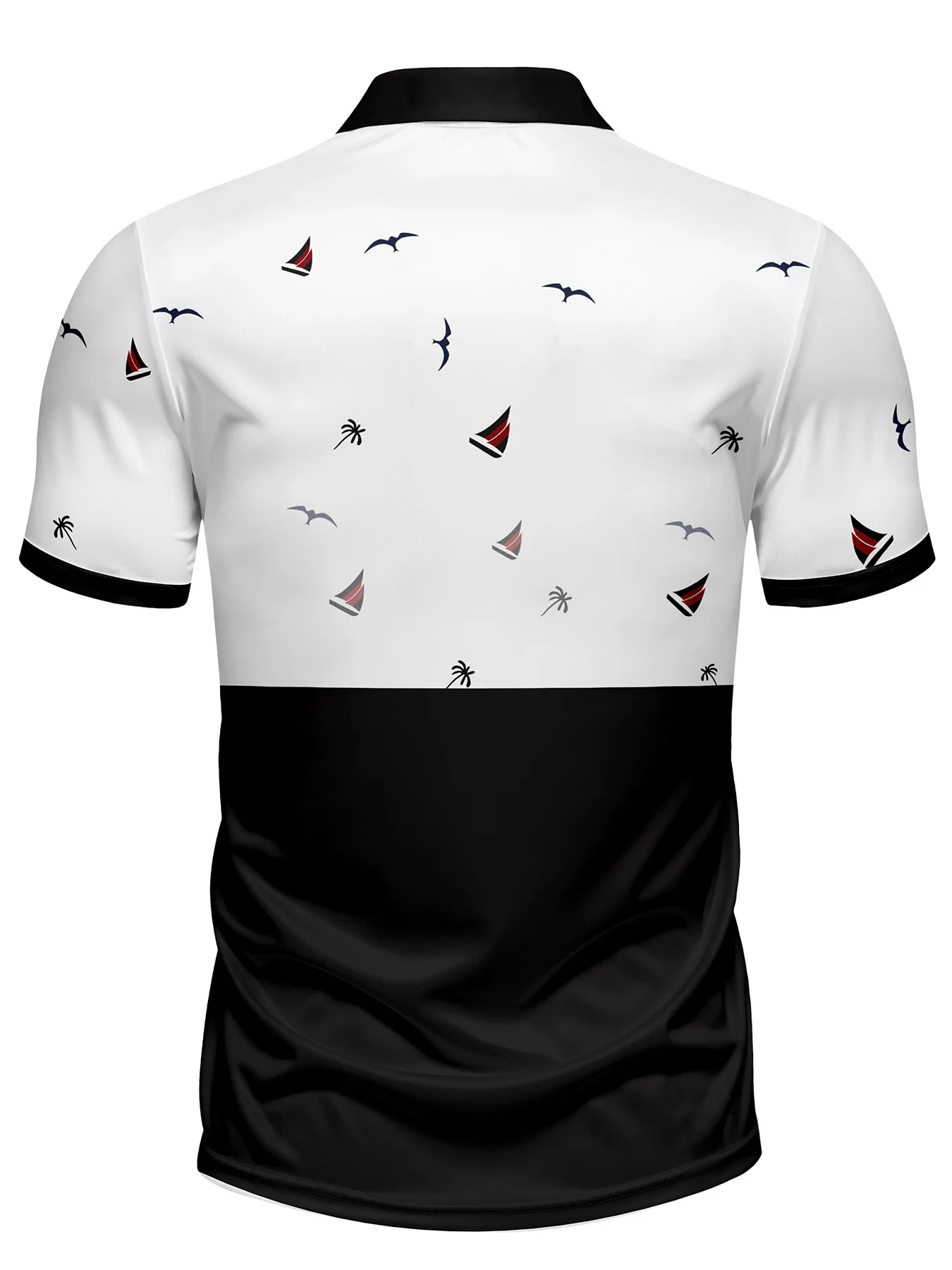 New men's summer polo fashionable digital printing design can be machine washed
