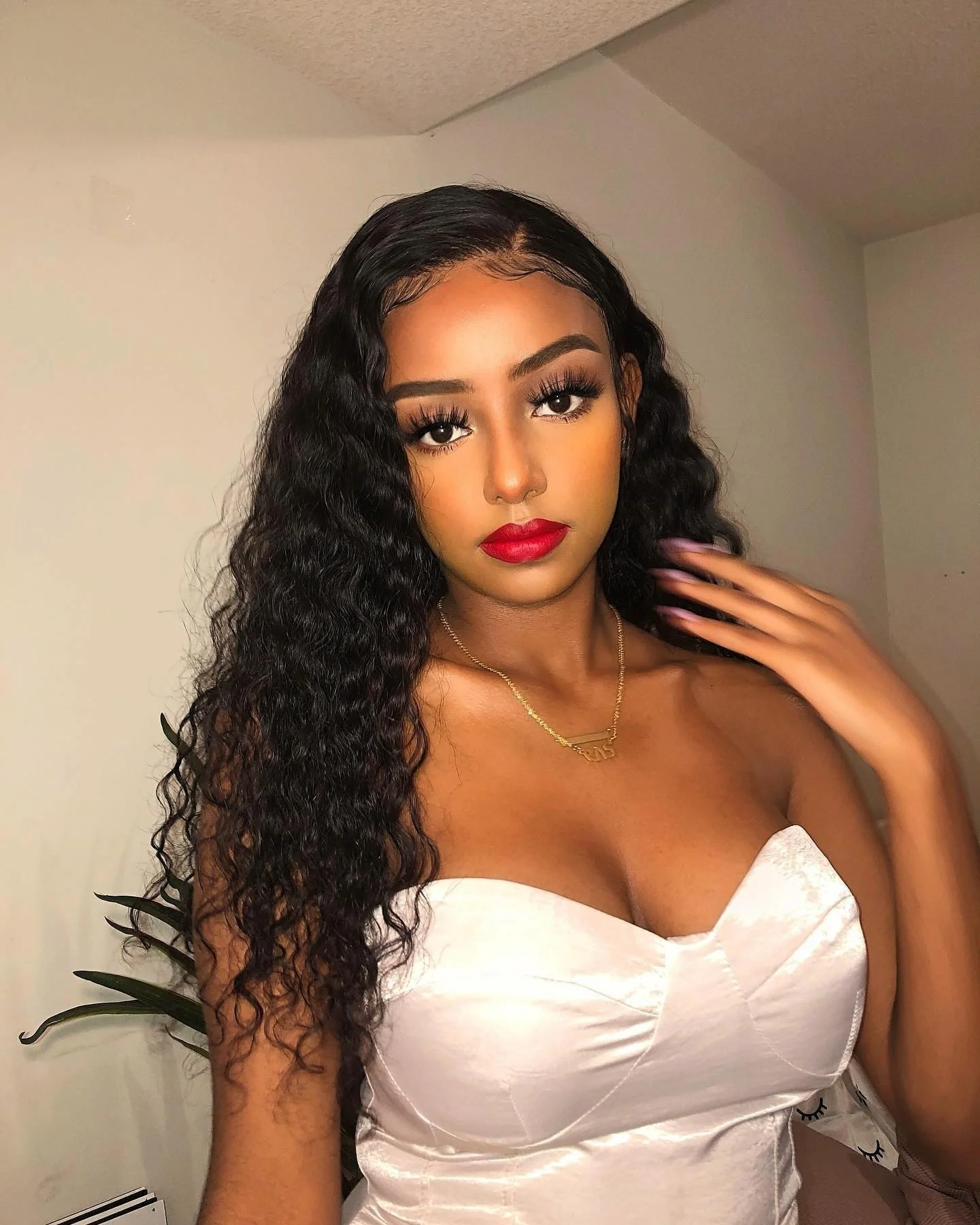 موجة عميقة 5 × 5 الدانتيل الجبهة الباروكات شعر الإنسان غلويليس 220 الكثافة جاهزة لارتداء شعر مستعار أمامي شفاف للنساء قبل قطعها 1B