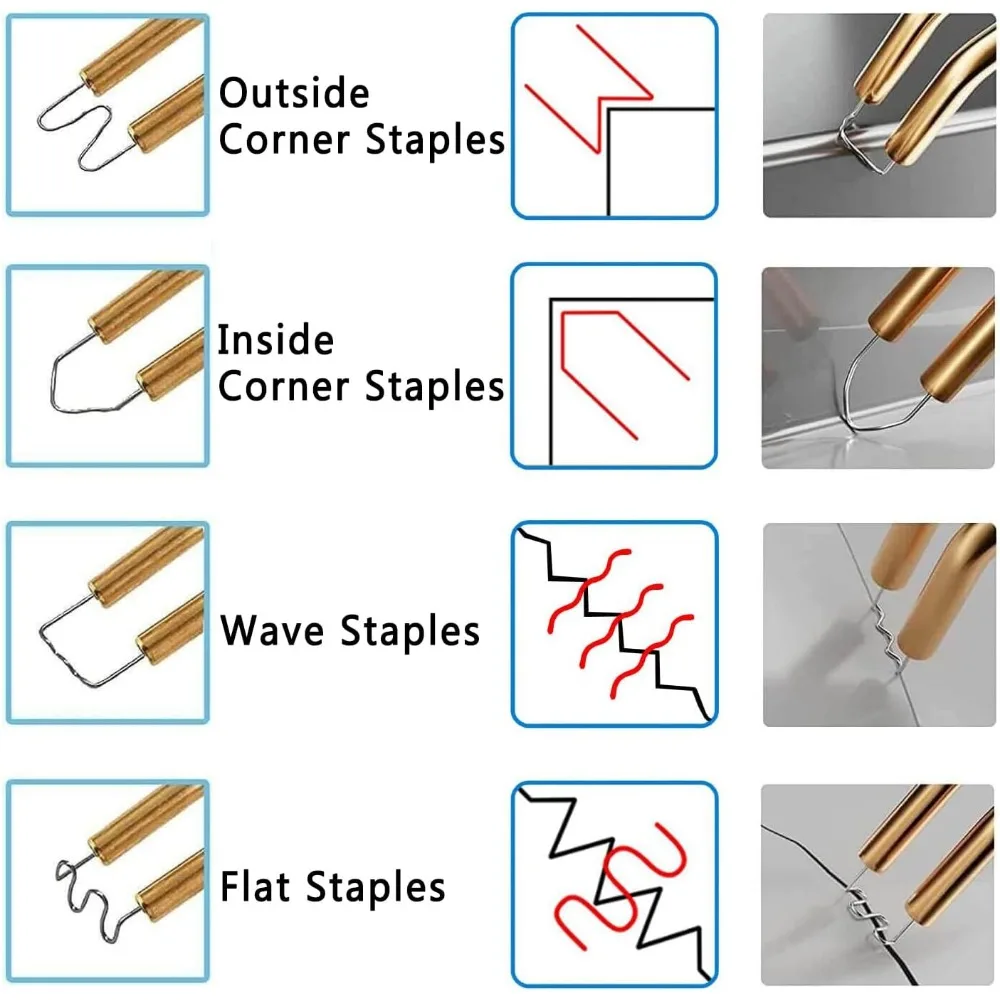 دبابيس لحام بلاستيكية 3000 قطعة طقم لحام بلاستيك، 6 أنواع من دبابيس لحام آلة إصلاح البلاستيك للسيارات لجميع السيارات، 0
