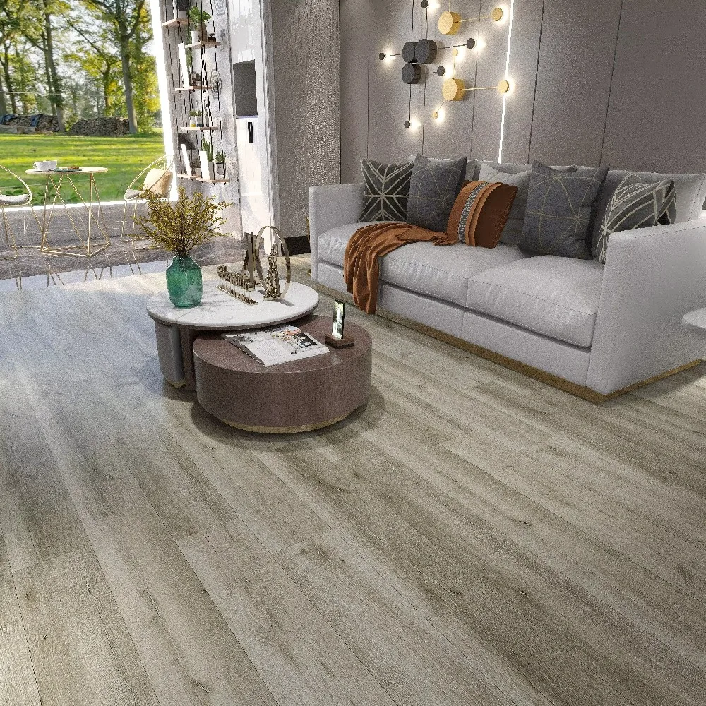 Customized version waterproof 4-9mm hand-scratched wood pattern PVC bathroom rigid core SPC plastic floor