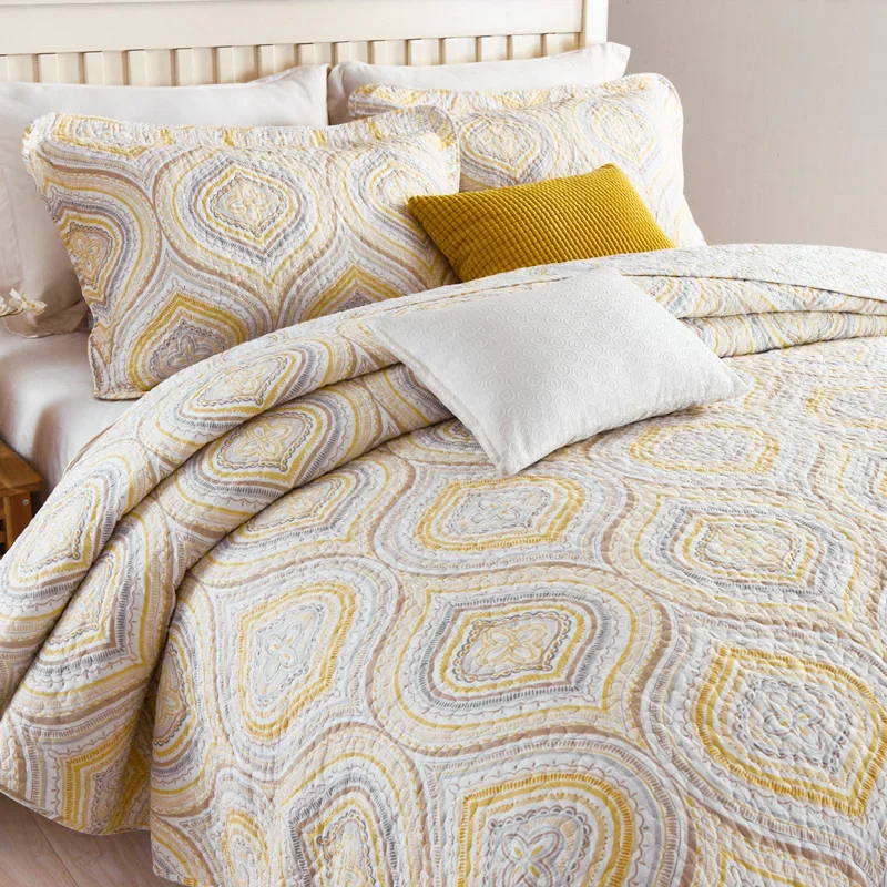3pcs Cotton Quilt Set Quilted Bedspread on The Bed Summer Double Bed Comforter Padded Blanket Coverlet Cubrecam Bed Cover Colcha