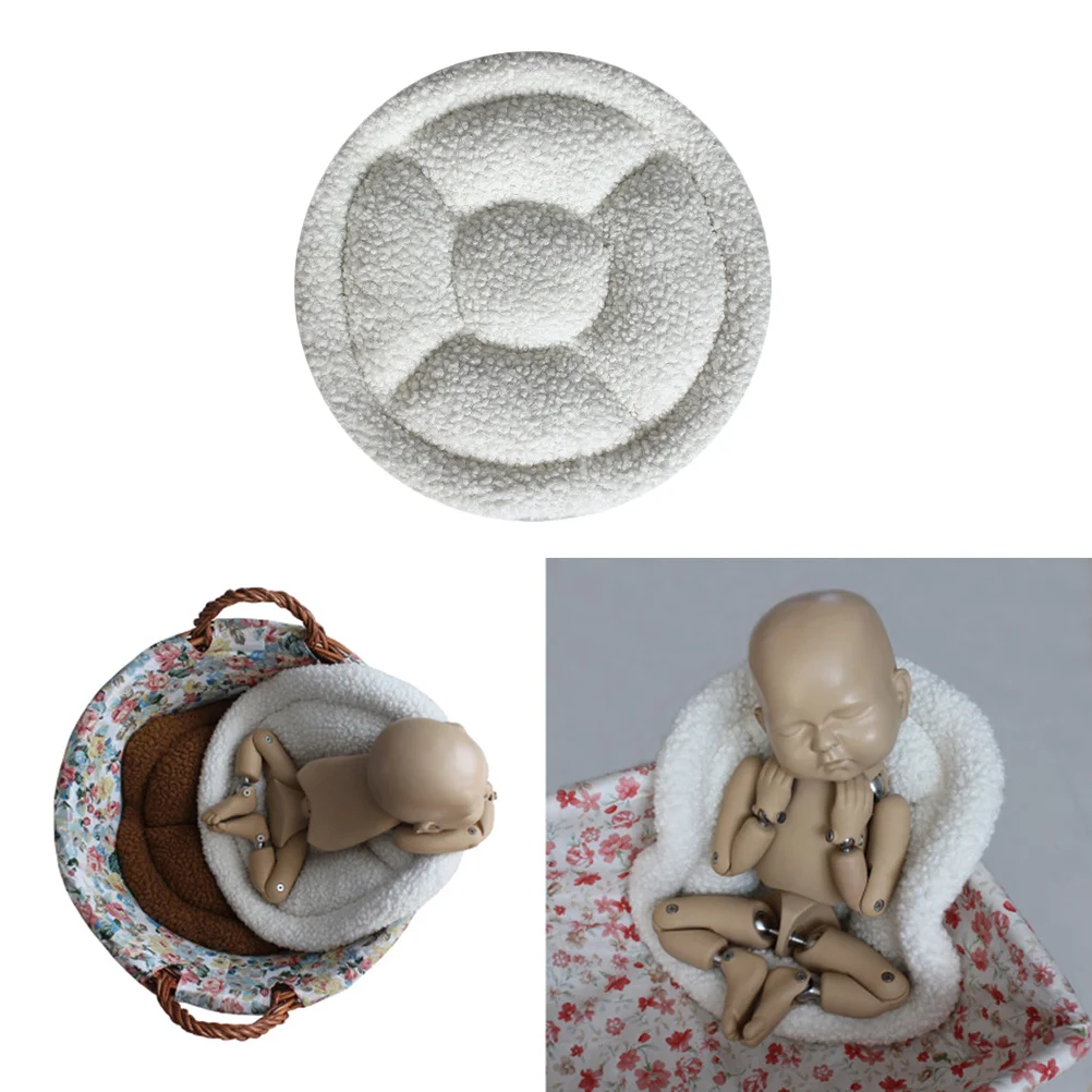 

Baby Shaping Blanket Photo Prop Posing Cushion White Infant Basket Pad Soft Comfortable Daily Use Baby Pad Photo Cushion Prop
