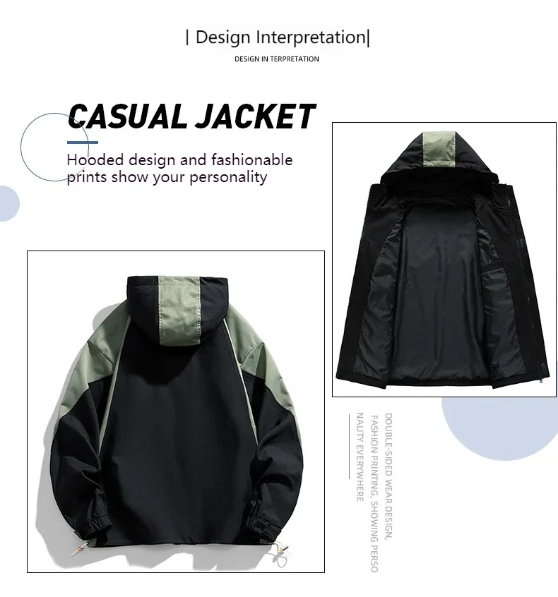 Winter New Hooded Men's Jacket Fashionable Loose Cardigan Full Zipper Casual Jacket Jacket Fleece Warm Windproof Men's Clothing