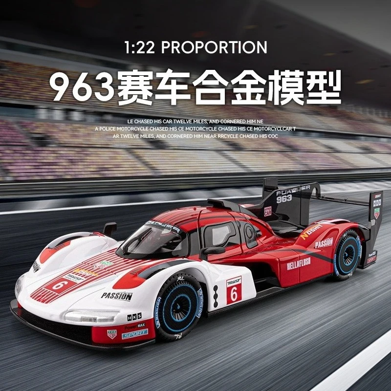 

Машинка-игрушка 1:22 963 Racing Car, литая под давлением, с открывающимися дверями, миниатюрная модель автомобиля с инерционным механизмом, украшение, подарок